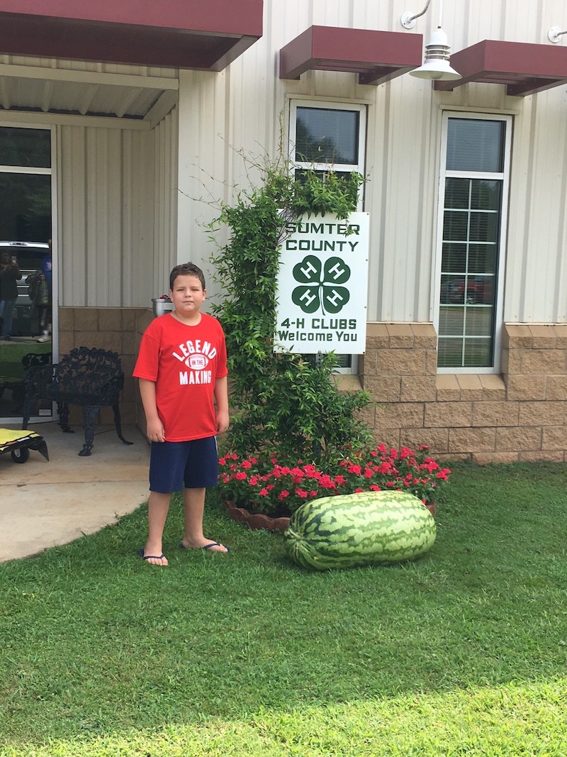 John Gorton of Sumter County has won the Georgia 4-H 2018 Watermelon Growing Contest with at 168.6-pound melon.