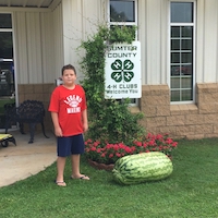 John Gorton of Sumter County has won the Georgia 4-H 2018 Watermelon Growing Contest with at 168.6-pound melon.