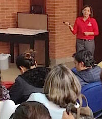 Ines Beltran spent the week of June 15, 2018, teaching UGA Extension's Healthy Brain program, which she developed, to more than 220 Colombian occupational health and psychology students. University Corporation God's Minute's distance education program would like Beltran to teach more programs virtually from Georgia.