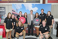 UGA President Jere Morehead is pictured with CAES Ambassadors during the first day of the Sunbelt Agricultural Expo in Moultrie, Georgia.