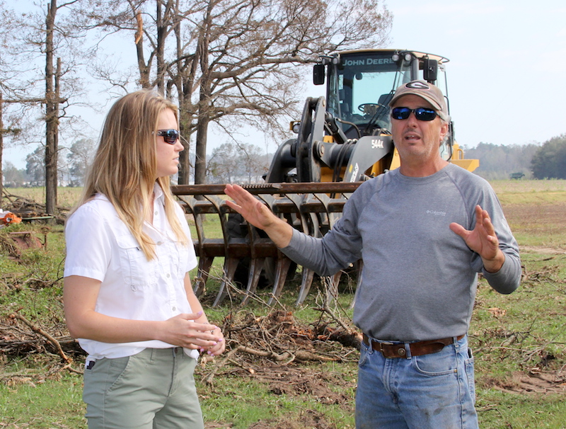 Decatur County farmer Bobby Barber, Jr., tells local University of Georgia Cooperative Extension Nan Bostick about the day Hurricane Michael struck his farm. Bostick joined the Extension office last spring says the farmers in her county have shown her that they are resilient, positive, and are going to start over and do everything they can to be even better. "We might be bruised, but we are not broken,” she said.