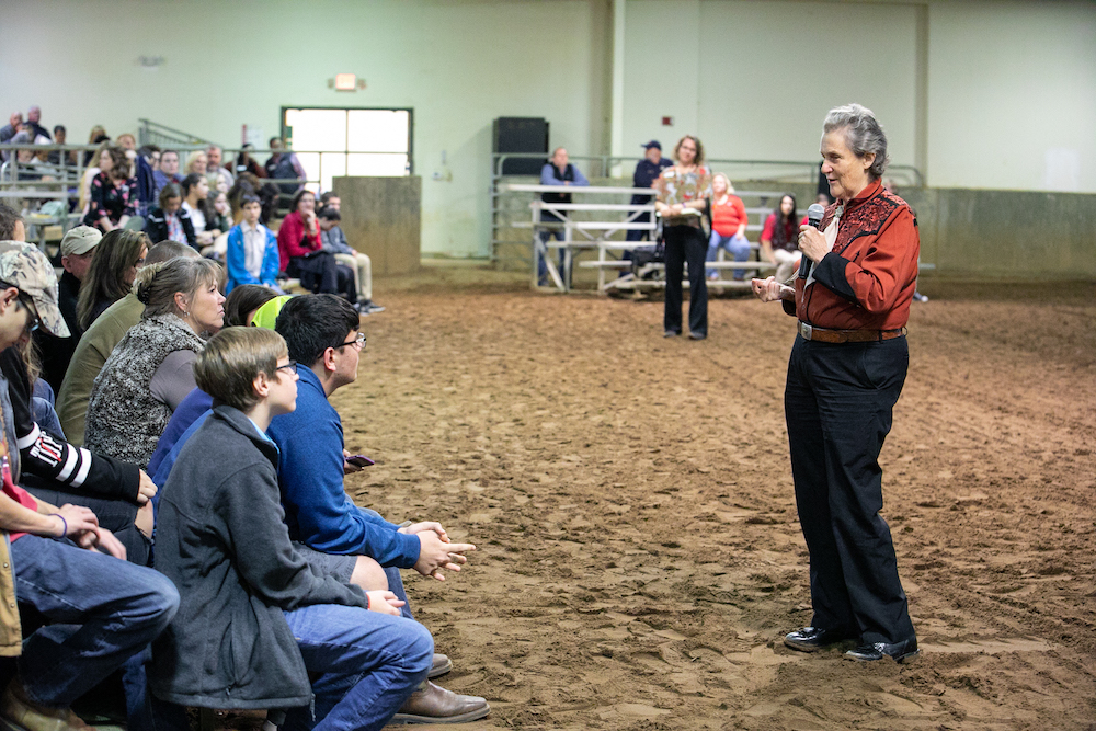Temple Grandin, world-renowned animal agriculture consultant and advocate for the autism community, spoke to a crowd of about 400 Georgia 4-H club members and supporters on Dec. 4, 2018, at the UGA Livestock Arena. The event was hosted by Jackson County 4-H.
