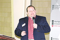 UGA's Adam Rabinowitz, peanut economist on the UGA Tifton campus, speaks during the 2018 Georgia Ag Forecast meeting in Bainbridge, Georgia.