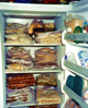 If your freezer loses power, dispose of food that shows any sign of spoilage or if the freezer or food has reached more than 40 degrees. If you don't have a thermometer, refreeze only meat or poultry that still contains ice crystals.