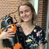 Linden Pederson graduated from UGA in 2019 with degrees in scientific illustration and entomology, but she left behind her sculpture of a giant beetle, Megalodacne heros. The beetle, which is housed in the hallway of the UGA Department of Entomology, took her hundreds of hours to sculpt and is anatomically correct down to the tiniest hair.