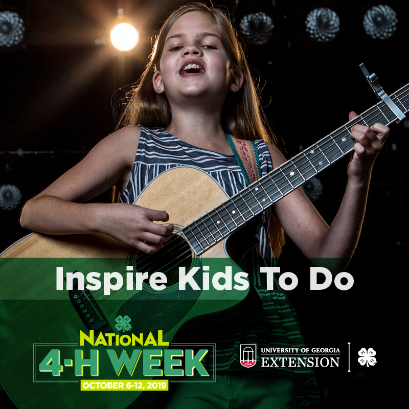 National 4-H Week has been set for Oct. 6-12. Georgia 4-H began in 1904 as a corn club for boys. Today, Georgia 4-H attracts students from all areas of interest, not just those interested in agriculture. The majority of participants currently come from small cities, towns and rural non-farms.