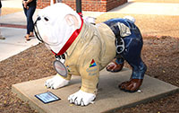 Kilowatt, the newest bulldog statue, is stationed behind the UGA Tifton Campus Conference Center thanks to Georgia Power.