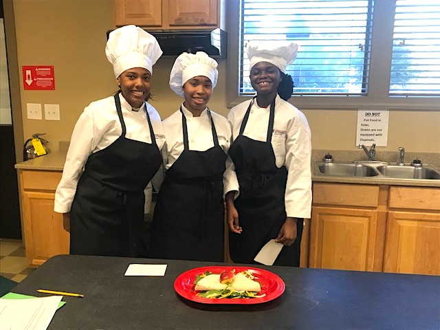 Dougherty County 4-H'ers Dianah Anderson, Tandria Burke and Christiana Smith won first place in the Georgia 4-H Food Challenge senior contest.