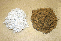 Cottonseed is not only more readily available to Georgia farmers, it is also less expensive. Pictured is cotton seed and cotton cake.