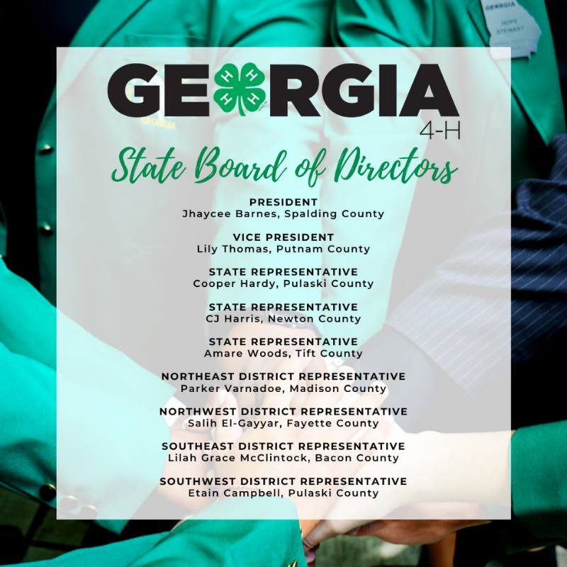 2020-21 Georgia 4-H State Board of Directors