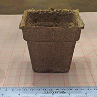 College of Agricultural and Environmental Sciences researchers tested biodegradable pots made from (left to right) wood pulp fiber, cow manure and coconut coir.
