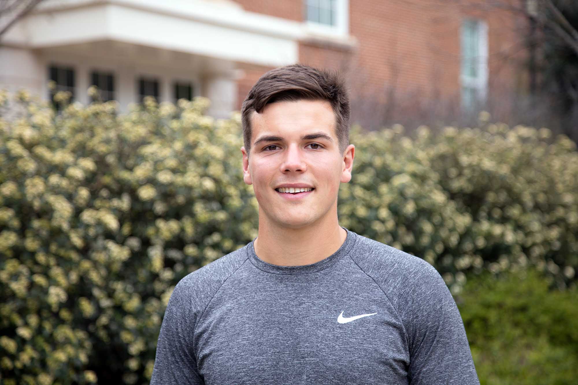 Adam Belflower, a third-year agribusiness student from Cochran, Georgia, won the inaugural University of Georgia Young Farmers and Ranchers Discussion Meet's grand prize of $500 and will represent UGA at the state contest this summer. (Photo by Josh Paine)