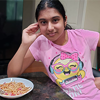 Georgia 4-H'er Malavika Balamurali displays the dish she cooked during a virtual session of "Adulting 101," a virtual youth development series for 4-H youth that teaches life skills.