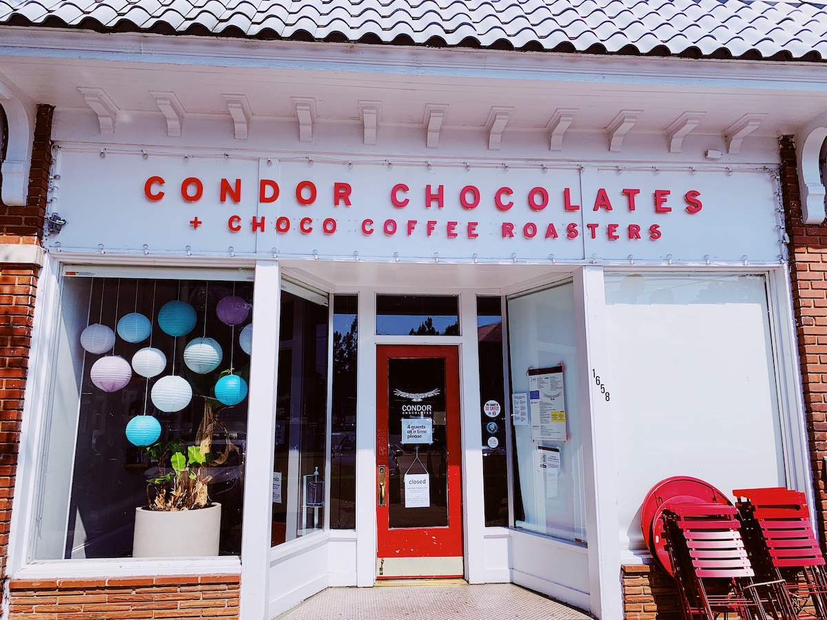 Condor Chocolates storefront in Athens' Five Points. 