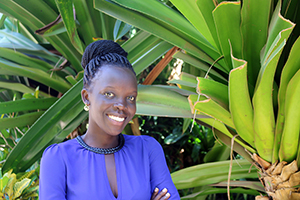 Esther Achola is a PhD student at Makerere University in Uganda working with the Peanut Innovation Lab on a project to find the genetic source of resistance to groundnut rosette disease, a viral disease that can destroy peanut crops in sub-Saharan Africa.