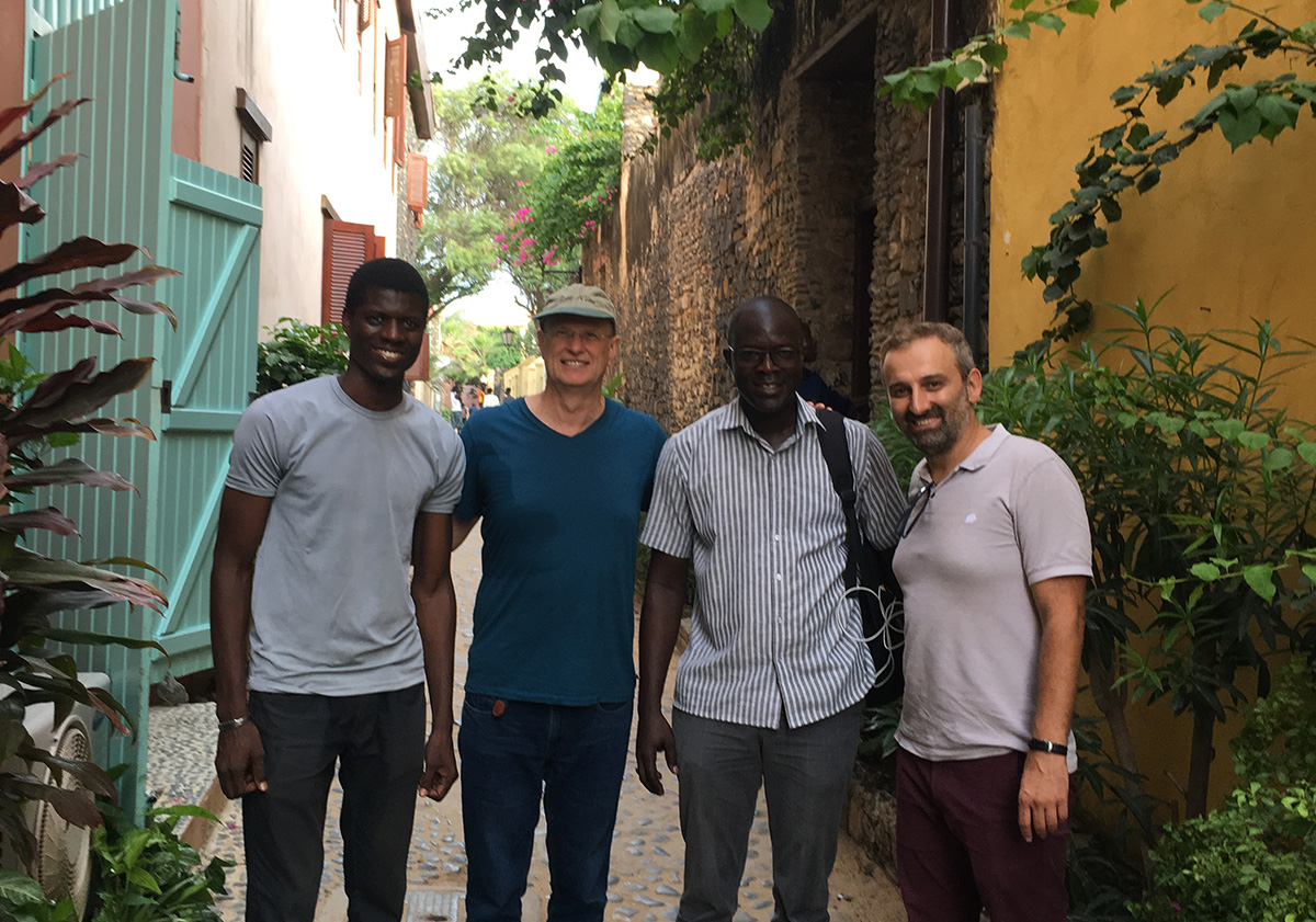 Researchers in the US and Senegal are studying why young people leave peanut farming behind and move to the city, an important question for the future of farming in Senegal’s Groundnut Basin. University of Georgia PhD student Pierre Diatta and Virginia Tech’s Brad Mills (far left and left), will present early findings of the study, along with UGA agricultural economist Genti Kostandini (far right), in a webinar next week. The team is working with Katim Toure, a collaborator at ENSA (École Nationale Supérieure d'Agriculture) in Senegal.