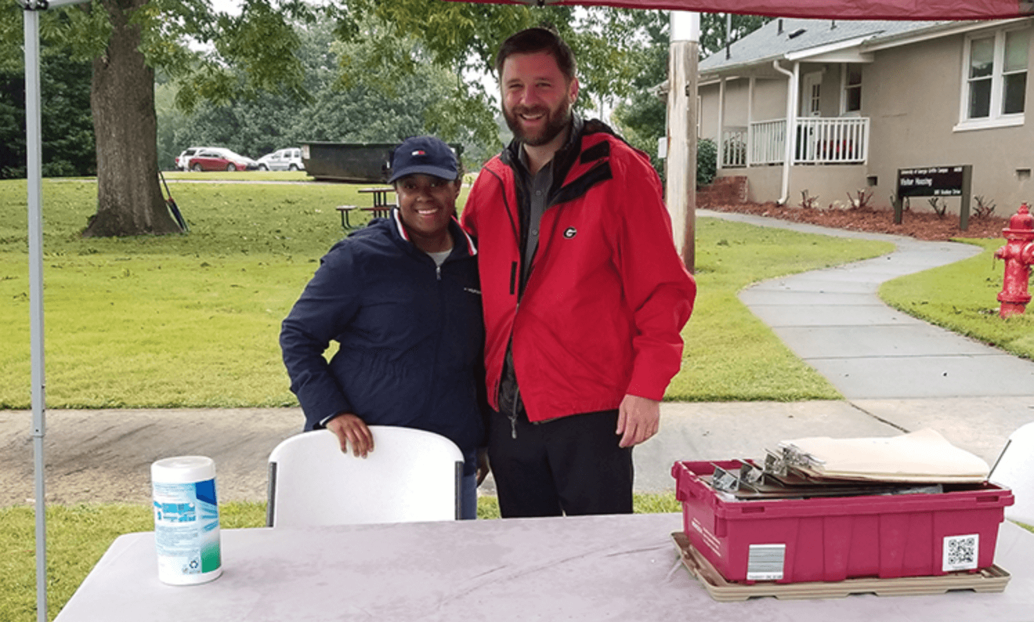 U-Save-It Pharmacist, Nicholas Bland (right) and his colleague, Ashlin Spenser, were on hand for the COVID-19 and flu vaccine clinic held at UGA Griffin.