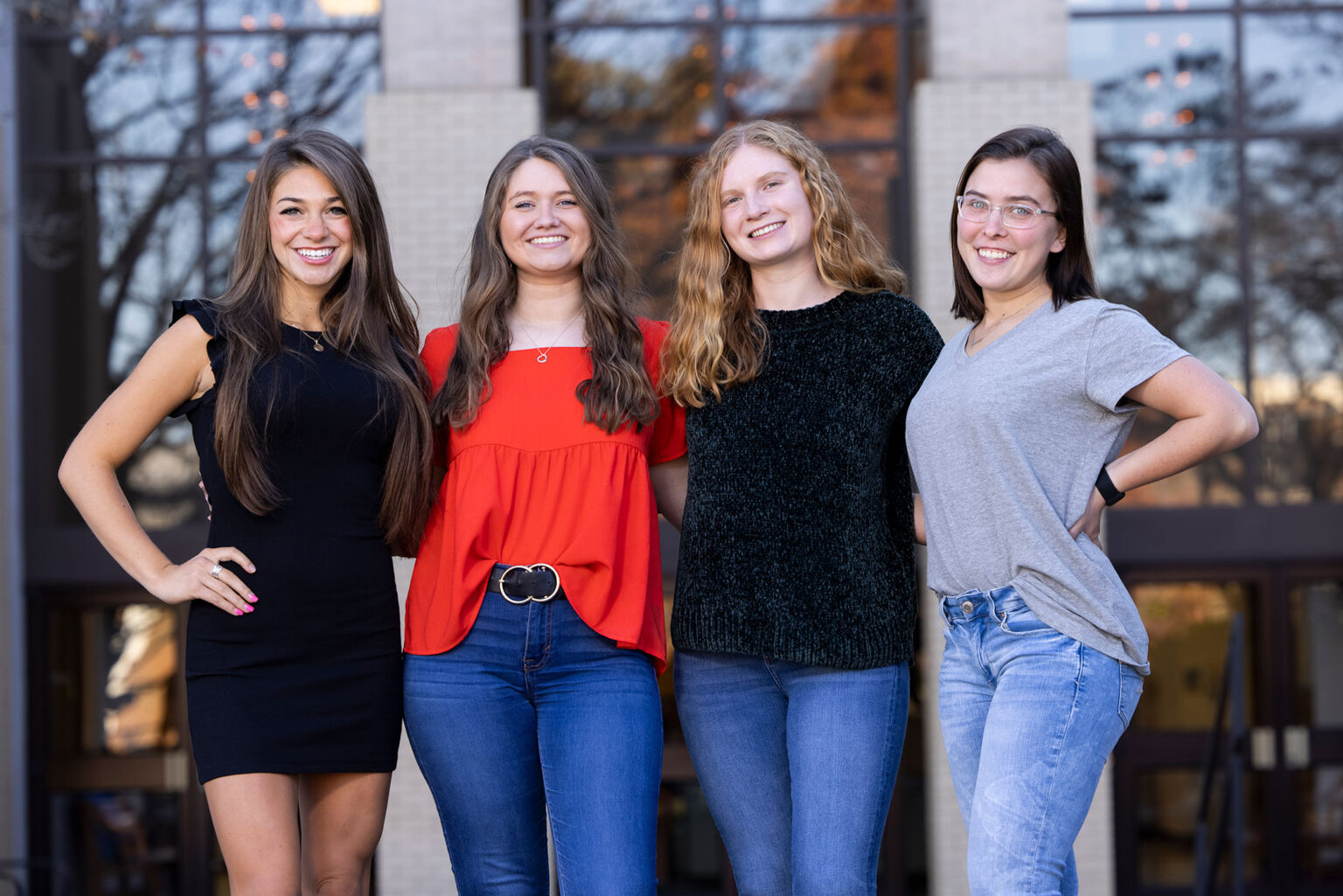 The first cohort of the Rural Scholars Program are wrapping up their first semester on campus: (from left) Georgia Orman, Gracie Grimes, Mary Anne McCord and Aubrey Fraser-Tarpley. (Photo by Andrew Davis Tucker/UGA)