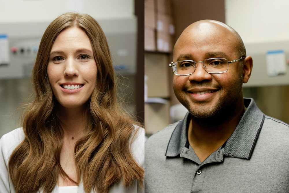 Associate professor Franklin West (left) and lecturer Holly Kinder collaborated to design the new regenerative bioscience major, which will include opportunities for undergraduate research in the growing field and will launch in fall 2022.