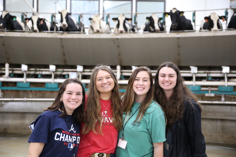 Audrey Young, Gracie Grimes, Anna Kate Hefner and Sage Barlow at Highbrighton Dairy in Montezuma.