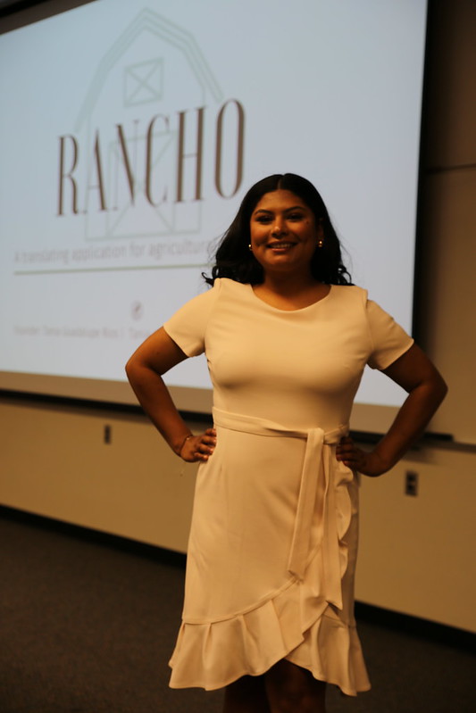 Senior agricultural education major Tania Rios was a finalist presenting on Rancho, a Spanish-language translating app for agricultural terminology