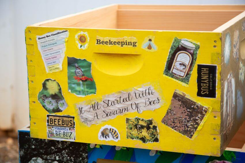 Bee boxes painted by Arrendale Prison residents