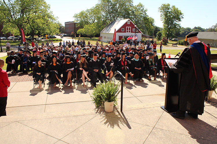 David Buntin, Interim Assistant Provost and Campus Director for UGA Griffin, addresses graduates at the 2022 spring graduation ceremony on May 12.