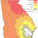 Georgia map shows only five counties not experiencing drought conditions as of June 25.