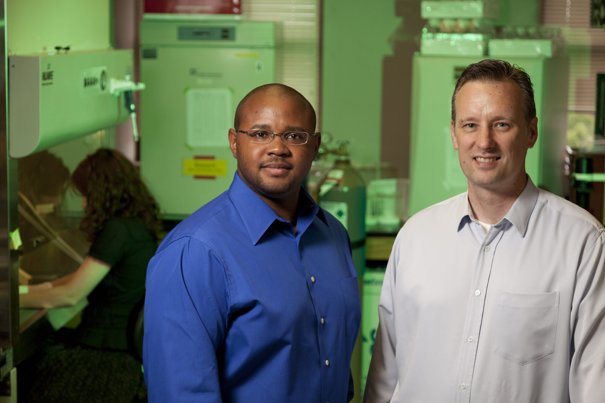 Franklin West (left) and Steven Stice of UGA’s Regenerative Bioscience Center have received $1.1 million in grants from the National Institutes of Health to study potential treatments for traumatic brain injury.