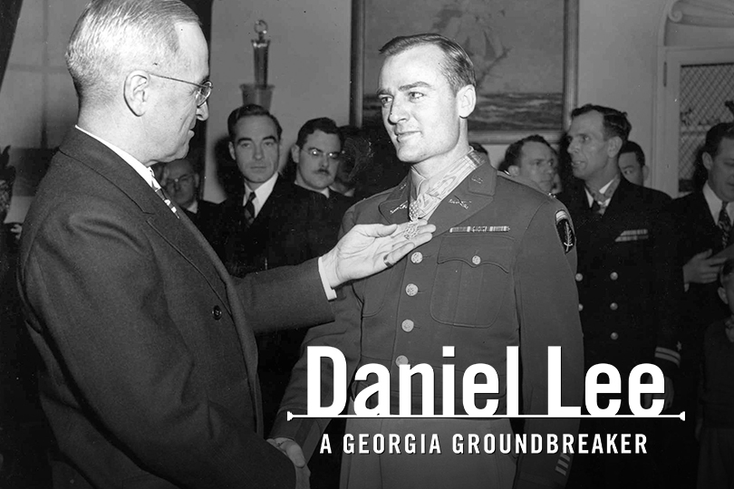 Daniel Lee receives his Medal of Honor from President Harry S. Truman in 1946.
