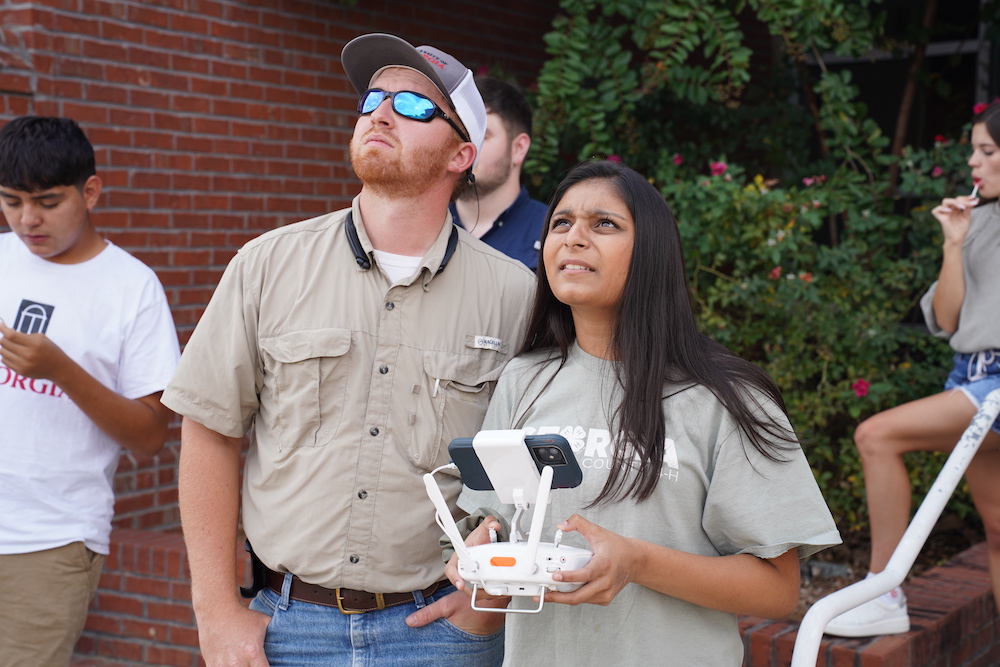 UGA Extension faculty and high school 4-H'ers participate in drone training