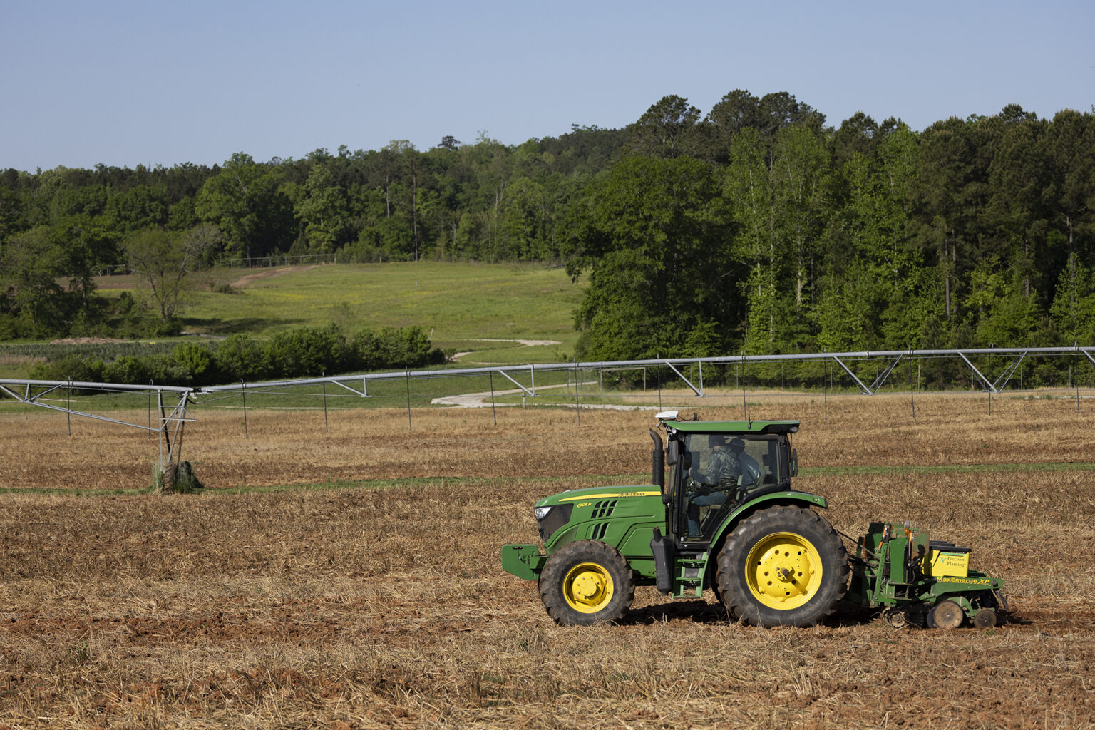 A tractor equipped with a precision agriculture system at the Iron Horse Farm. (Photo by Andrew Davis Tucker/UGA)