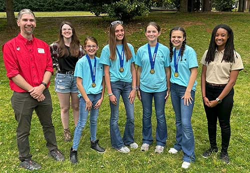 Winning Burke County junior 4-H wildlife judging team members The first-place junior team from Burke County included Macy Doyen, Mallery Wyrick, Emree Williams and Lucy Lane.