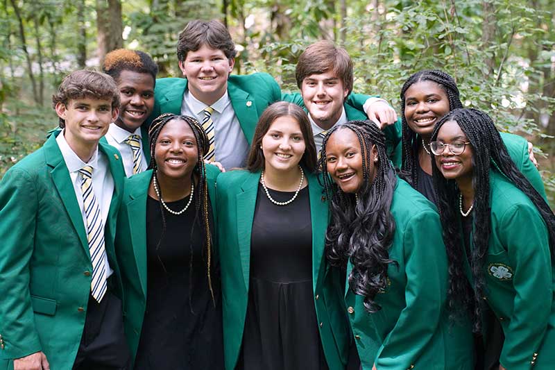 The 2023-24 Georgia 4-H State Board of Directors are (back row, left to right): Sharandon Gay, Thomas Holt, Jack Wurst, Brittany Bryant, (front row, left to right) Hoke Lucas, Tiffani McClain, Allie Braddy, Amiyah Elam and Naomi Jackson.