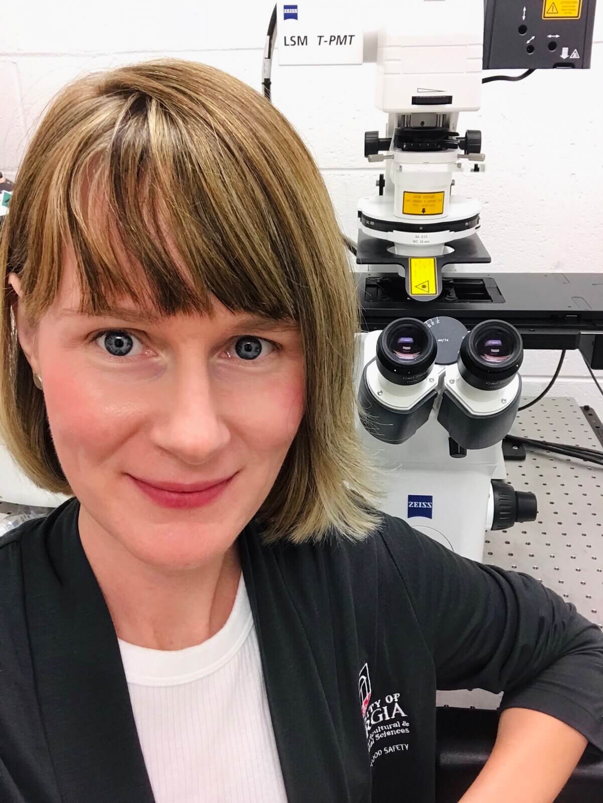 Olszewska in the lab processing biofilm images