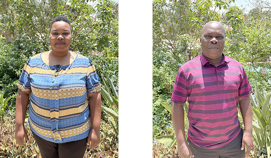 Norah Kaula (left0 and Wills Munthali recently joined the Peanut IL management team, overseeing biological research in Malawi.